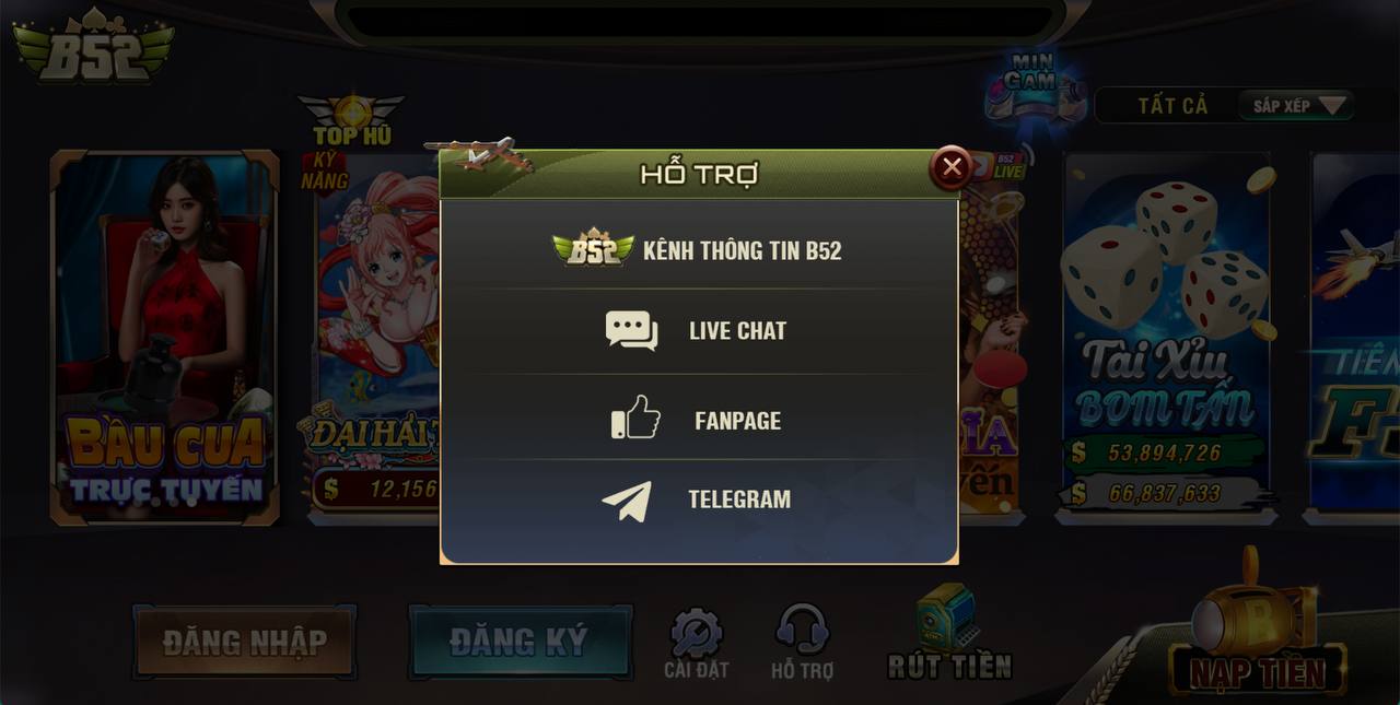 Giao dịch nạp rút tại B52CLUB tốc độ uy tín